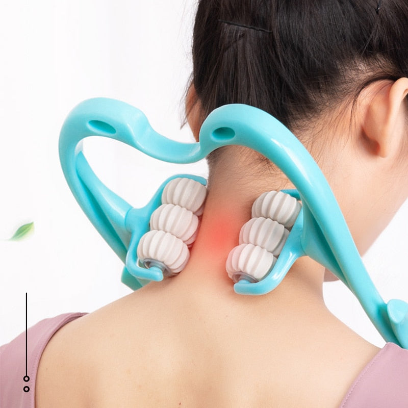 Hands Free Plastic Pressure Point Neck Massage Rollers.