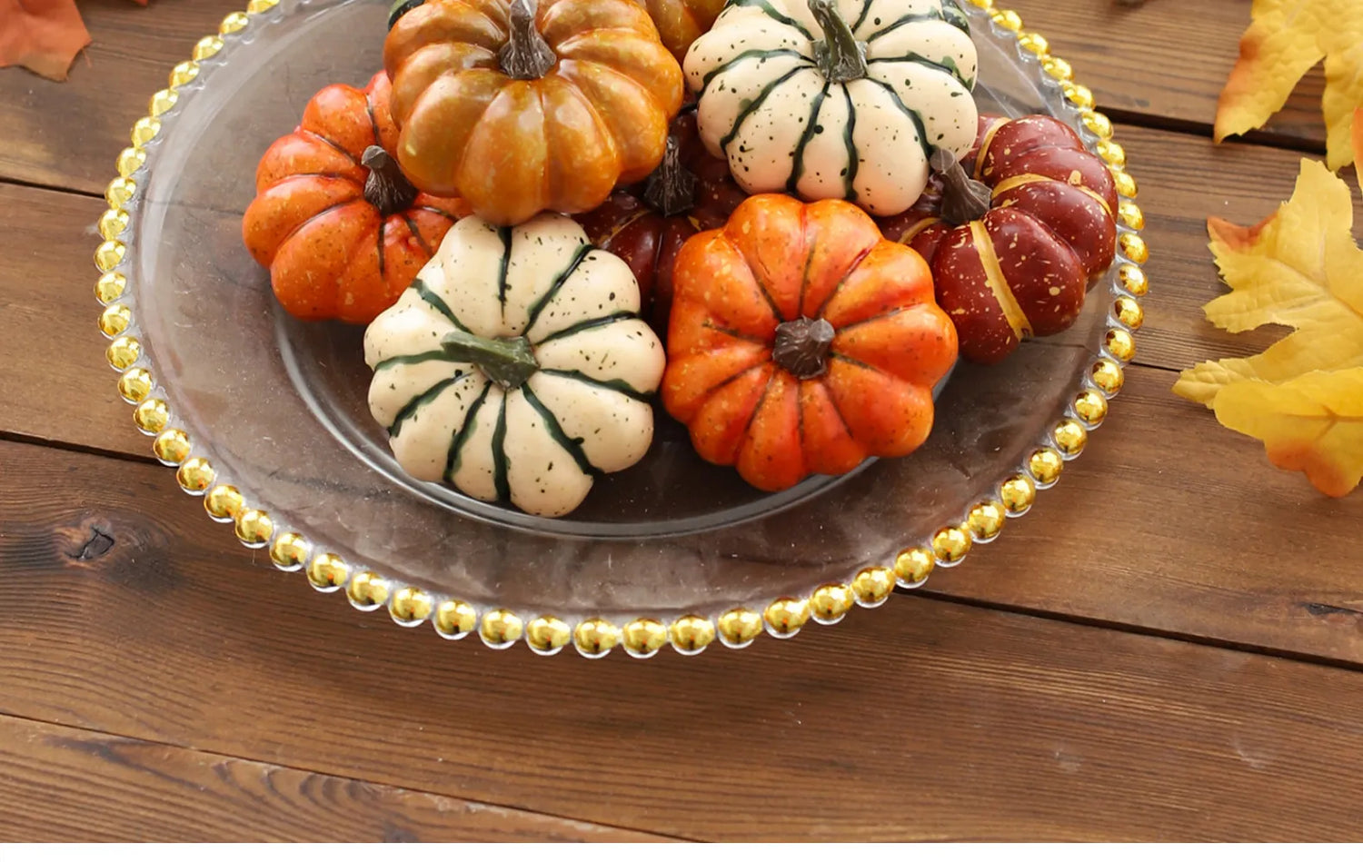 Mini Artificial Harvest Or Halloween Pumpkin Decorations.