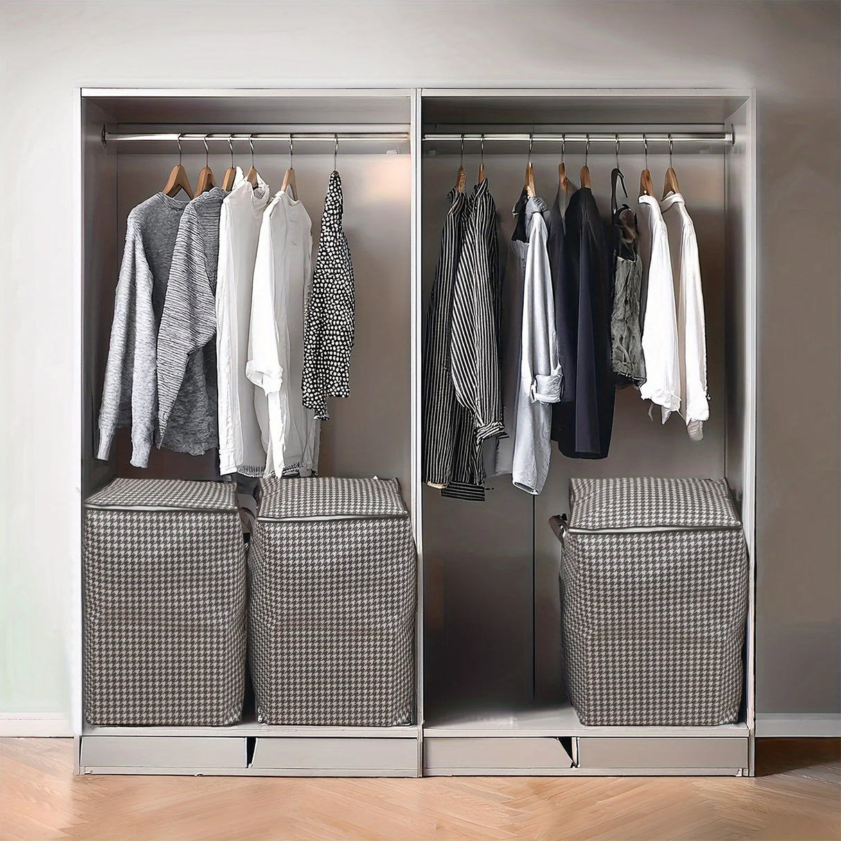 Large Capacity Folding Stackable Storage Boxes With Handles