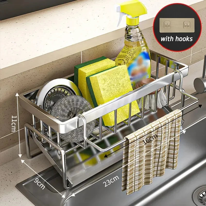 Plastic Multi-Functional Sink Organizer for Kitchen & Bathroom
