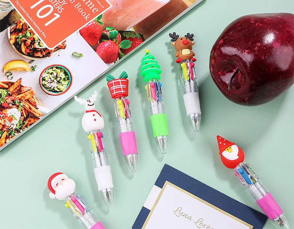 1Pcs 4 Color Retractable Mini Christmas Pen.