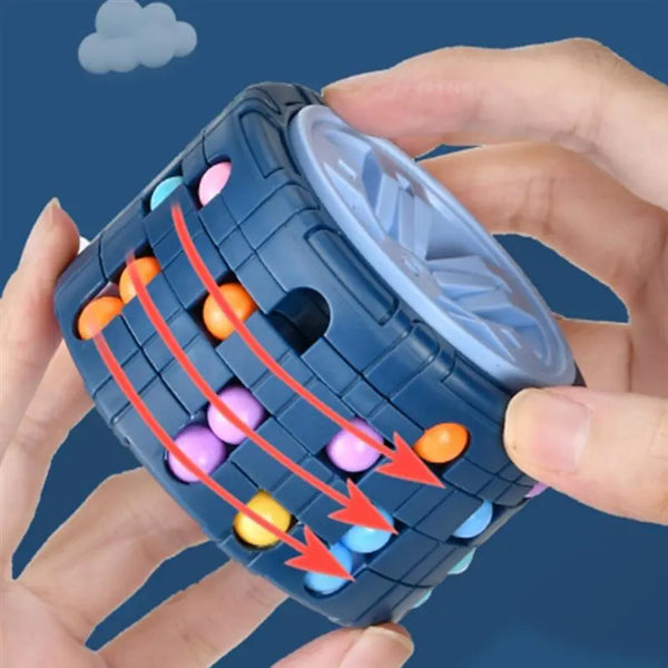 3D Rotating Cylinder Slide Puzzle Cube.
