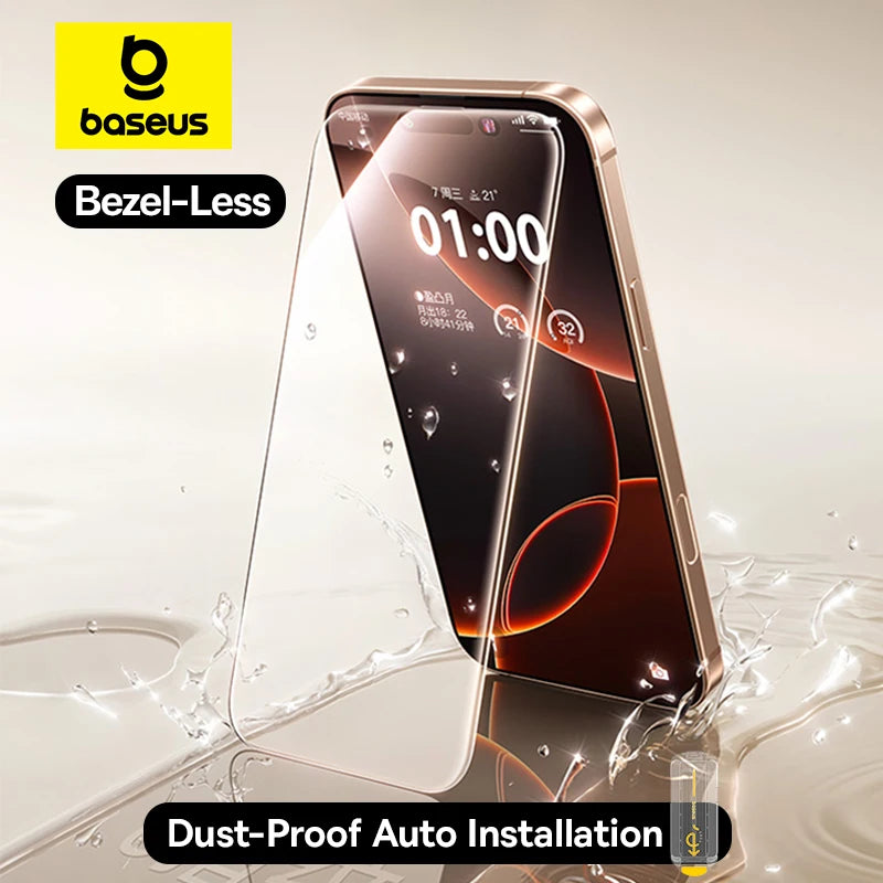 Baseus Full-View 0.3mm Tempered Glass Screen Protector For iPhone 13 14 15 16 17 Pro Max And iPhone 17 Air