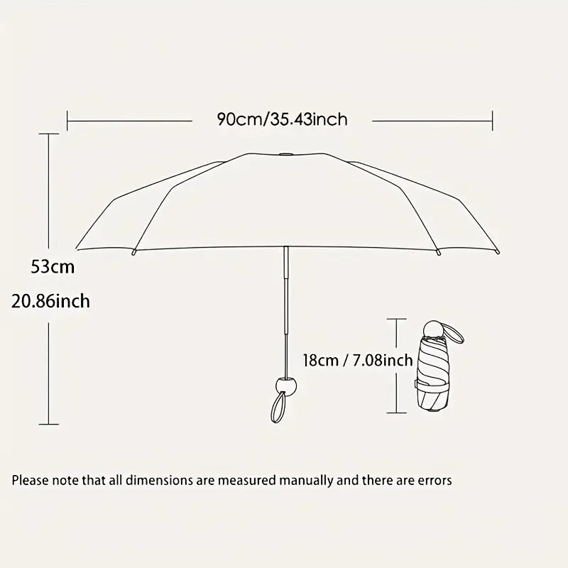 UPF50+ Mini Vinyl Capsule Folding Umbrella