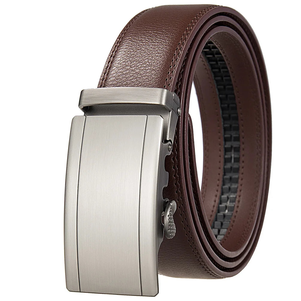 Men's Leather Belt With Automatic Buckle