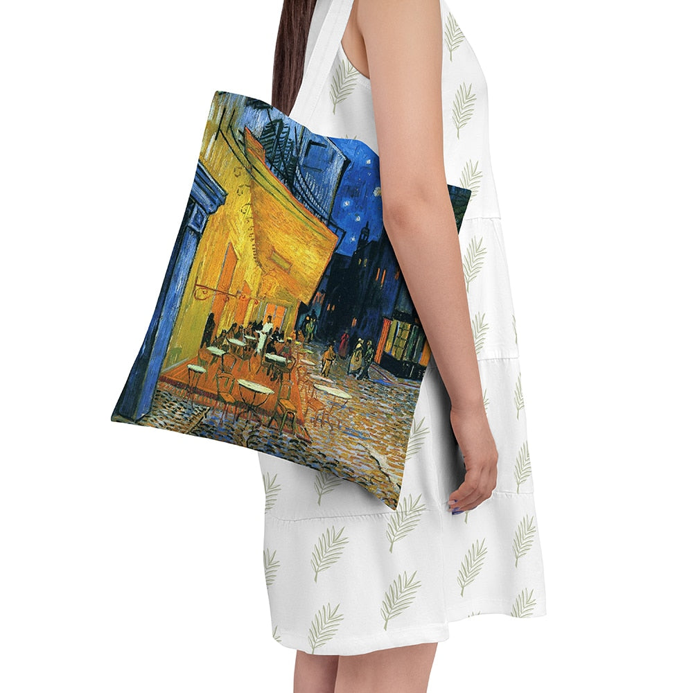 Van Gogh Oil Painting Canvas Shoulder Bags.