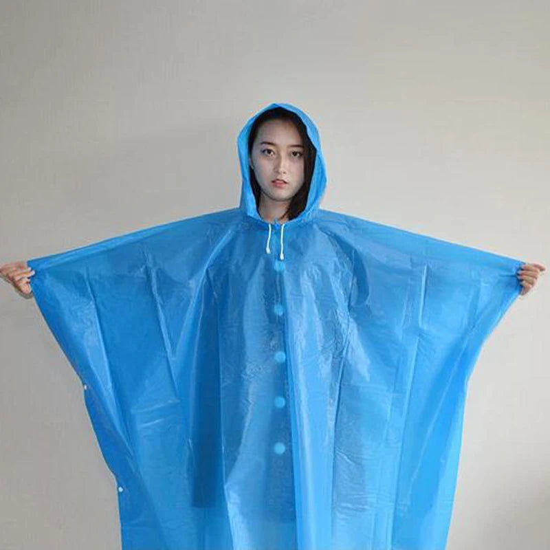 Hooded Poncho Style Raincoat