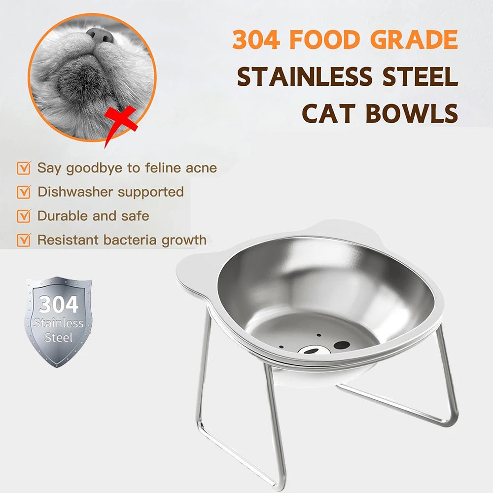 Raised Stainless Steel Pet Bowls