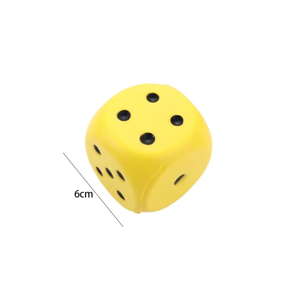 1pcs Soft 6cm Sponge Dice For Games Or Can Be Used For Anti Stress.