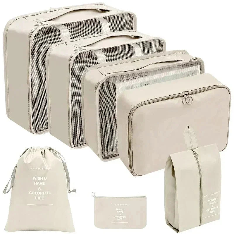 7 Pcs Travel Luggage Organizer Set With Shoe Bag