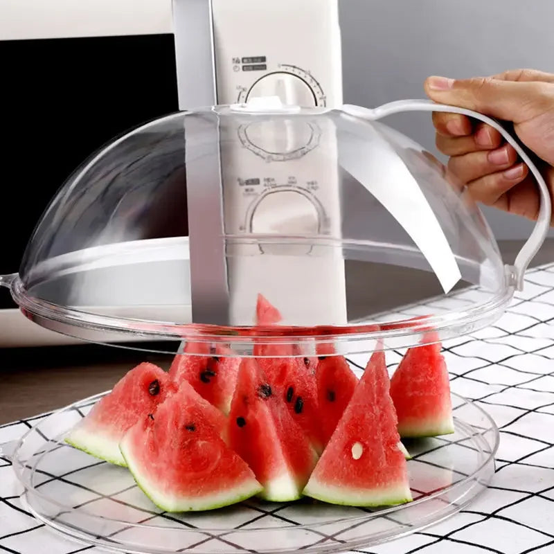 Microwave Transparent Plate Cover With Steam Vent And Handle