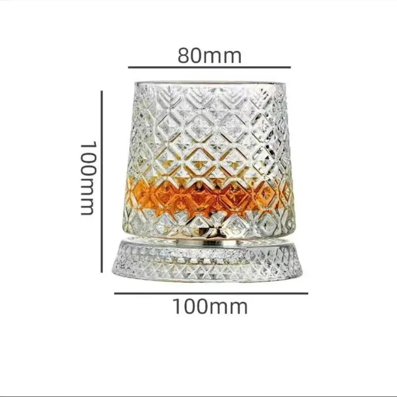 360 Degrees Rotating Crystal Whiskey Glass