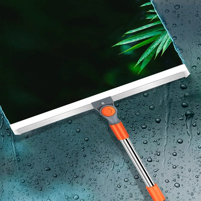 Silicone Magic Broom With Wiper For Floors Or Glass With 82-125 Extension and 180 Degree Swivel