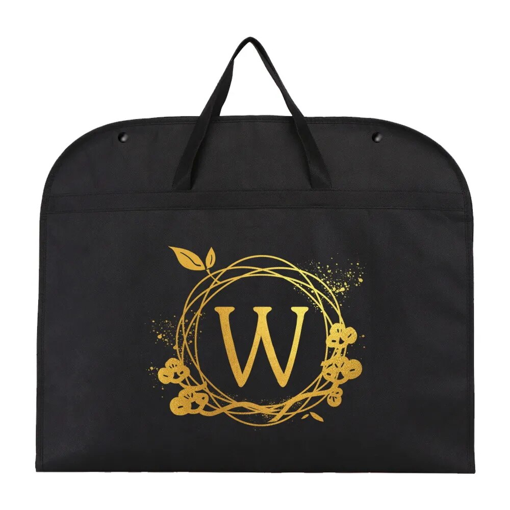 Dustproof Hanging Garment Bag With Monogram Decorative Wreath Initials
