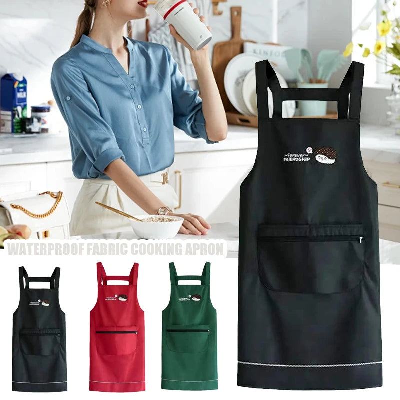 Waterproof Apron With Zipper Pocket
