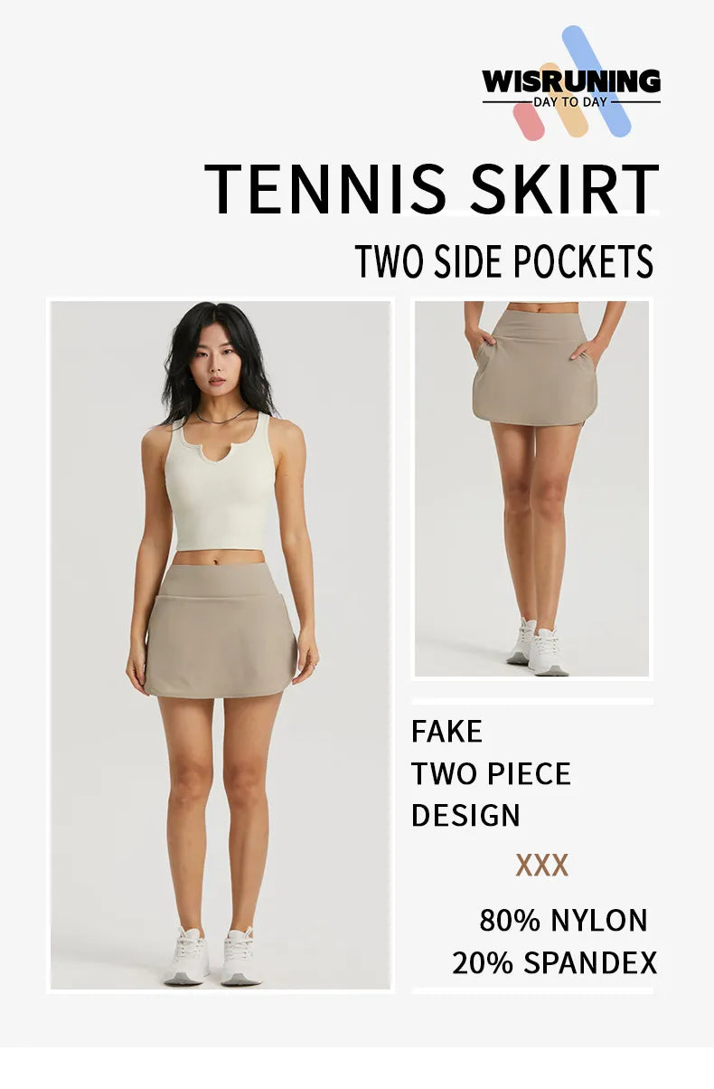 WISRUNING Skort For Badminton Or Tennis