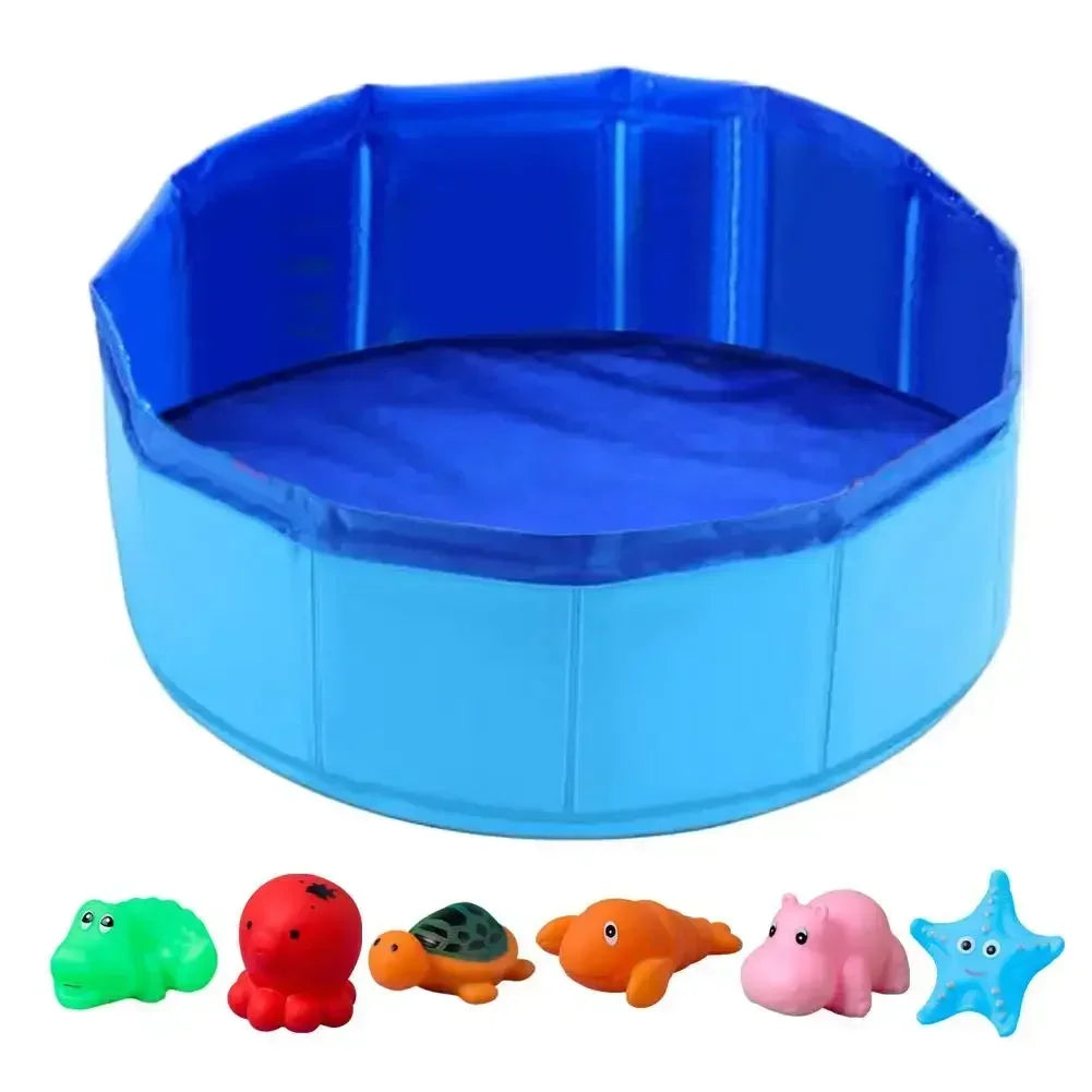 Foldable Pet Pool With Toys