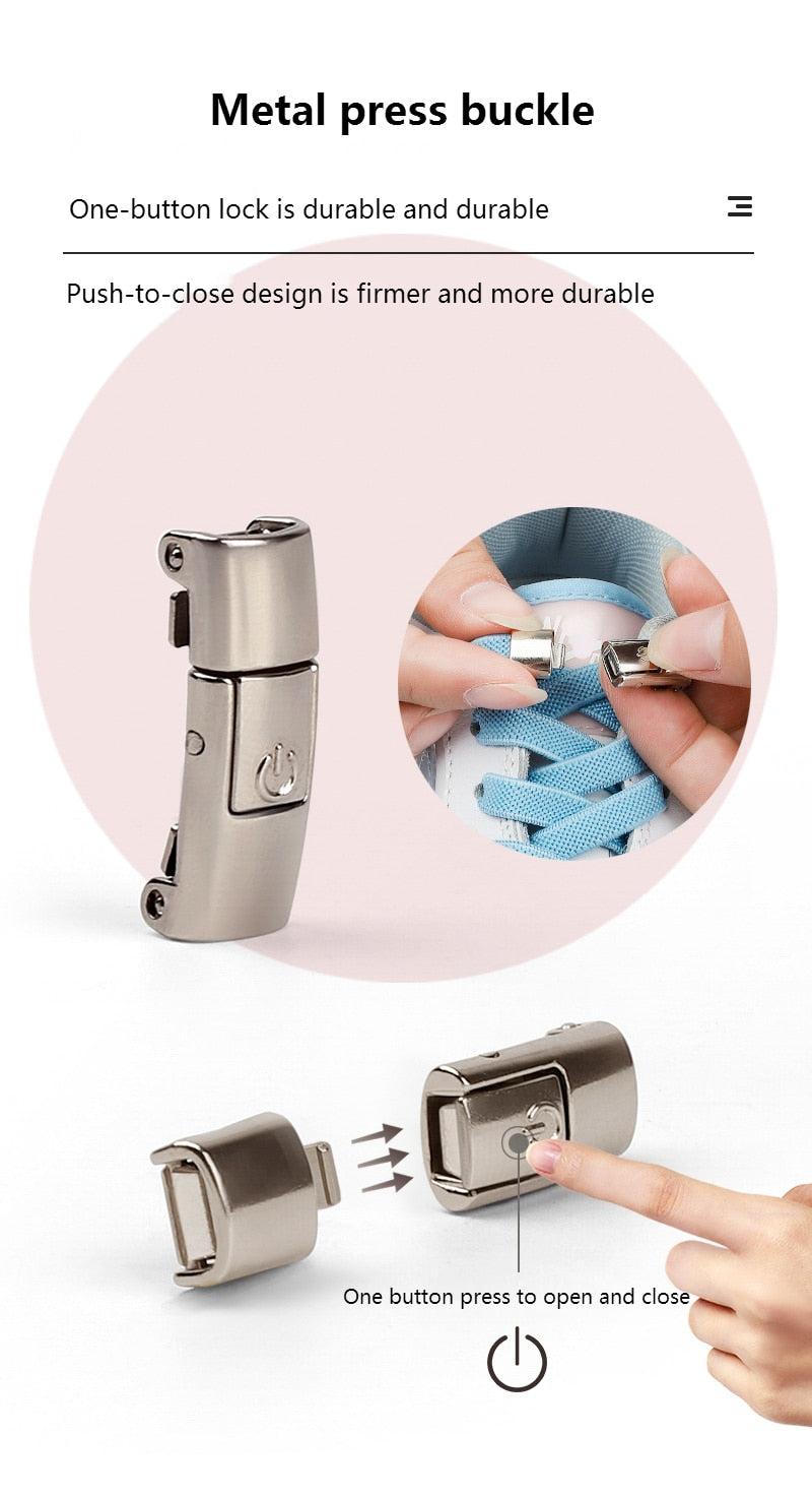 8MM Widened Flat Press Lock Shoelaces.