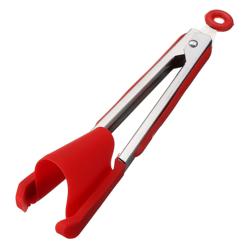 2 in 1 Silicone Non-stick Heat Resistant Tongs/Spatula.