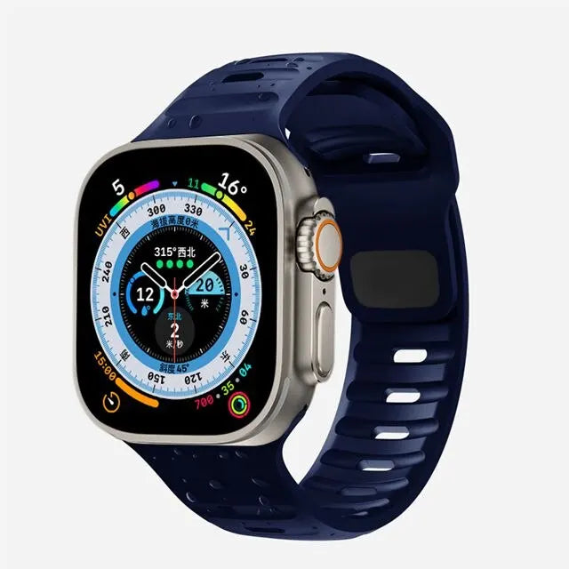 Silicone Straps For Apple Watch Band 9 8 7 6 SE 5 4 3 38mm 40mm 41mm 42mm 44mm 45mm Bracelet iWatch Series Ultra 3 2 1 Band 49mm