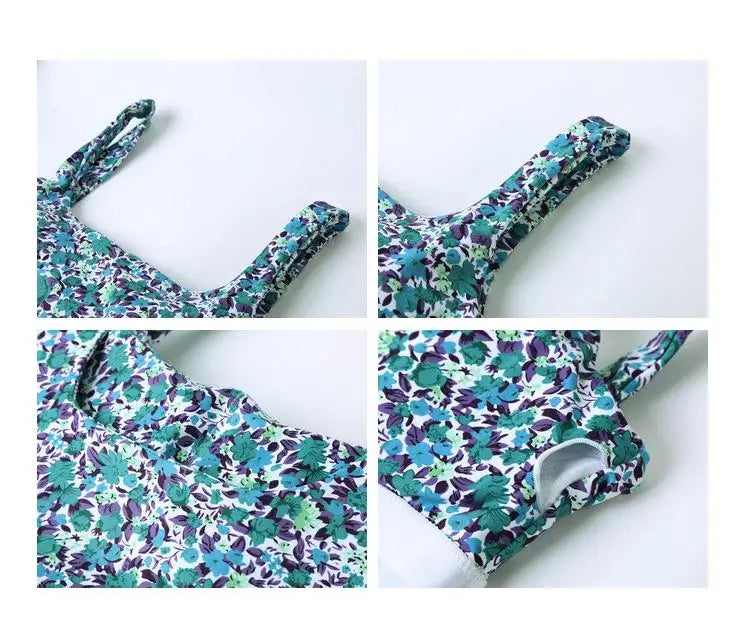 YUSHUHUA Women's Colorful Print Sports Tops With Pads