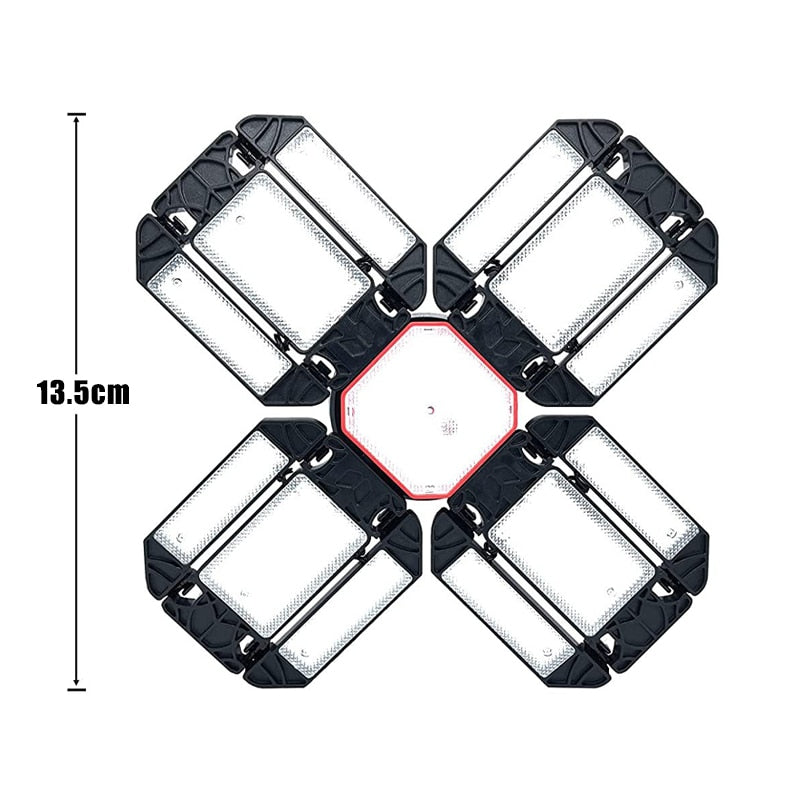 Led Garage Adjustable Ceiling Light With 12 Adjustable Panels. Great for Garage, Workshop and Warehouse.