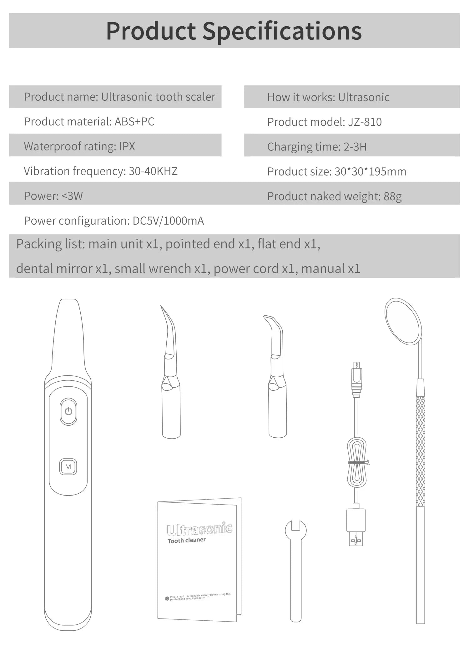 Xiaomi MIJIA Ultrasonic Dental Tartar/Stained Teeth Remover