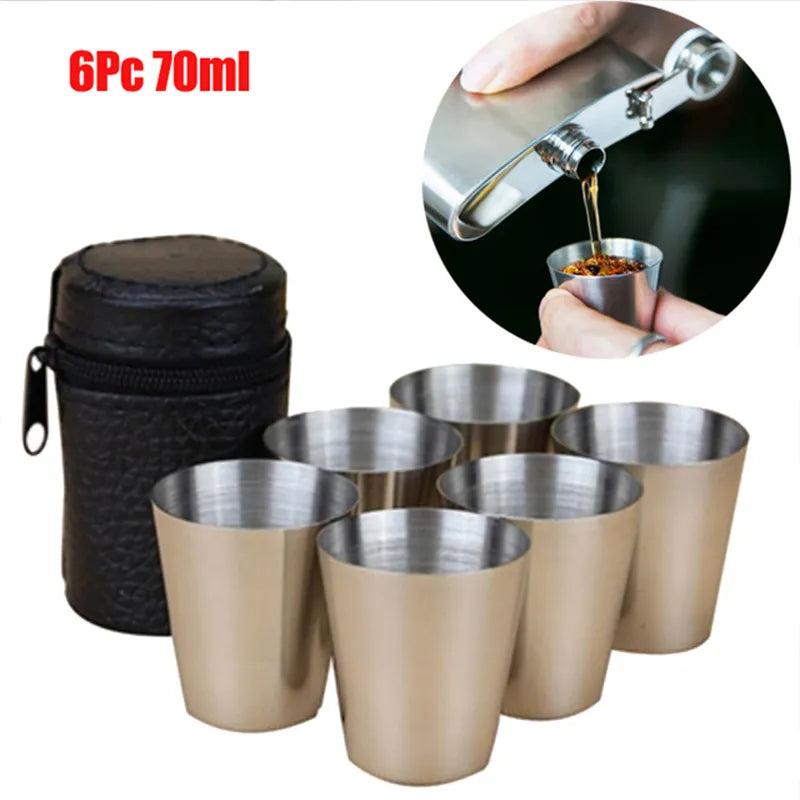 4/6Pcs Up To 70ml Stainless Steel Mini Drinkware Set.