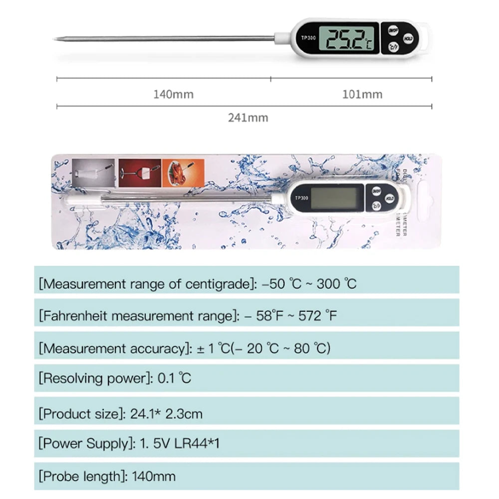 1PC Digital LCD Food Thermometer With Auto Shut Off