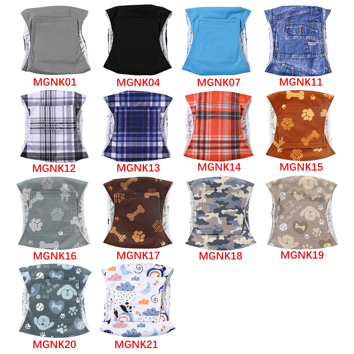2/3/4/5Pack Cotton Cloth Diaper For Male Dogs