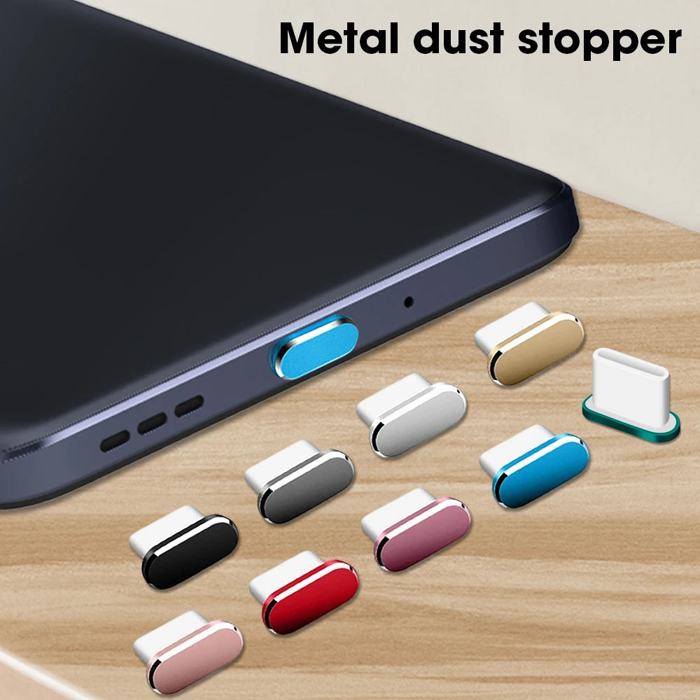 2Pcs 15PM Metal Dust USB Type-C Protection Cap For iPhone 15 Pro Max 15Plus