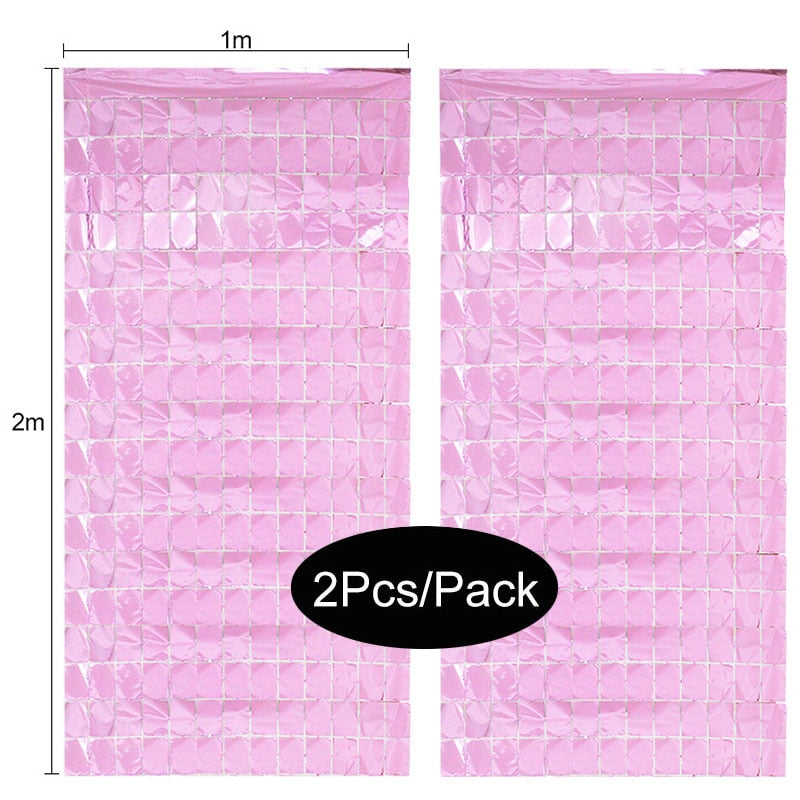 2Pack Party Metallic Foil Backdrop Curtain Decoration.  Great For Weddings, Birthdays or Showers.