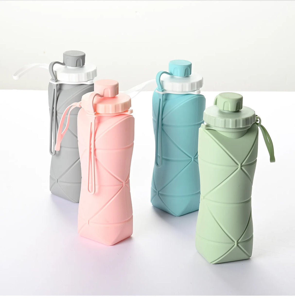 600ml Folding Silicone Sports Water Bottle.