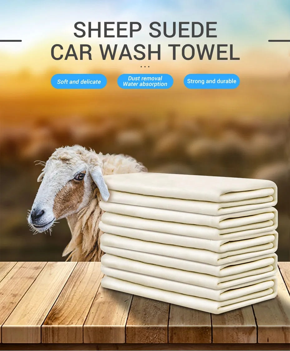 Natural Sheepskin Chamois Car Care Cleaning Towel.
