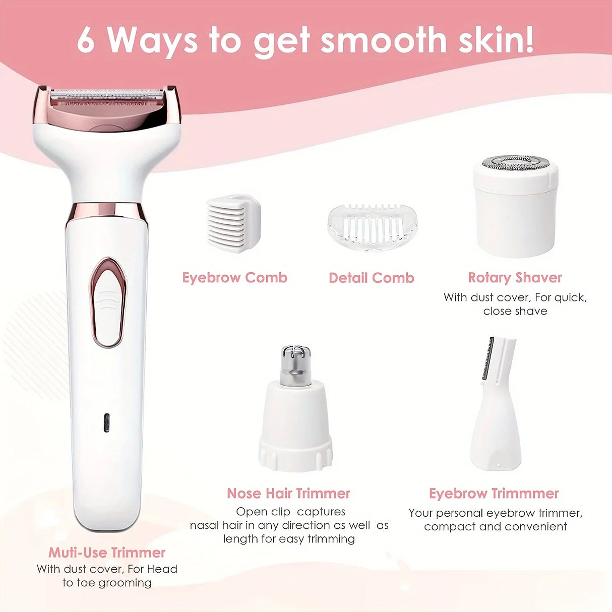 4-in-1 Ladies Multifunctional Electric USB Charging Hair Remover