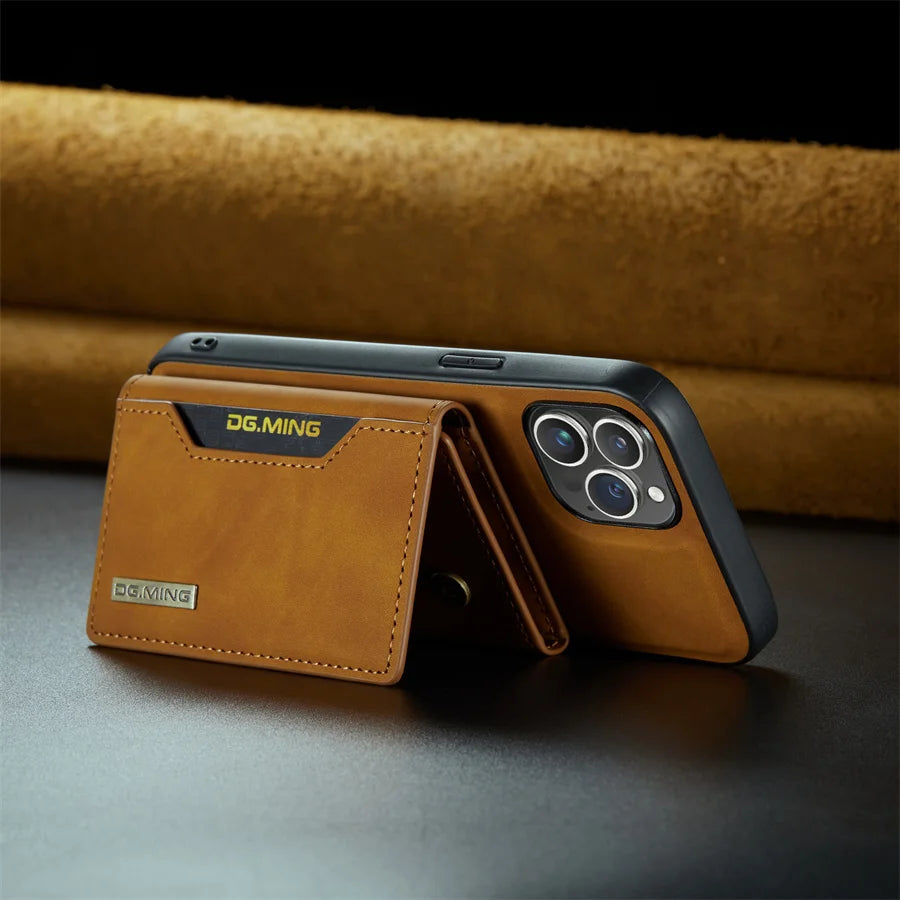 Magnetic Leather Wallet Case for iPhone 15 14 Plus 11 12 13 16 Pro