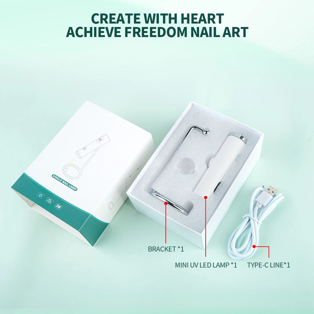 NAILPOP USB Rechargeable Pink Portable Magnetic UV Gel Nails Lamp