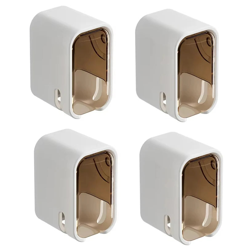 2PCS Flip-top Wall Mounted Toothbrush Rack