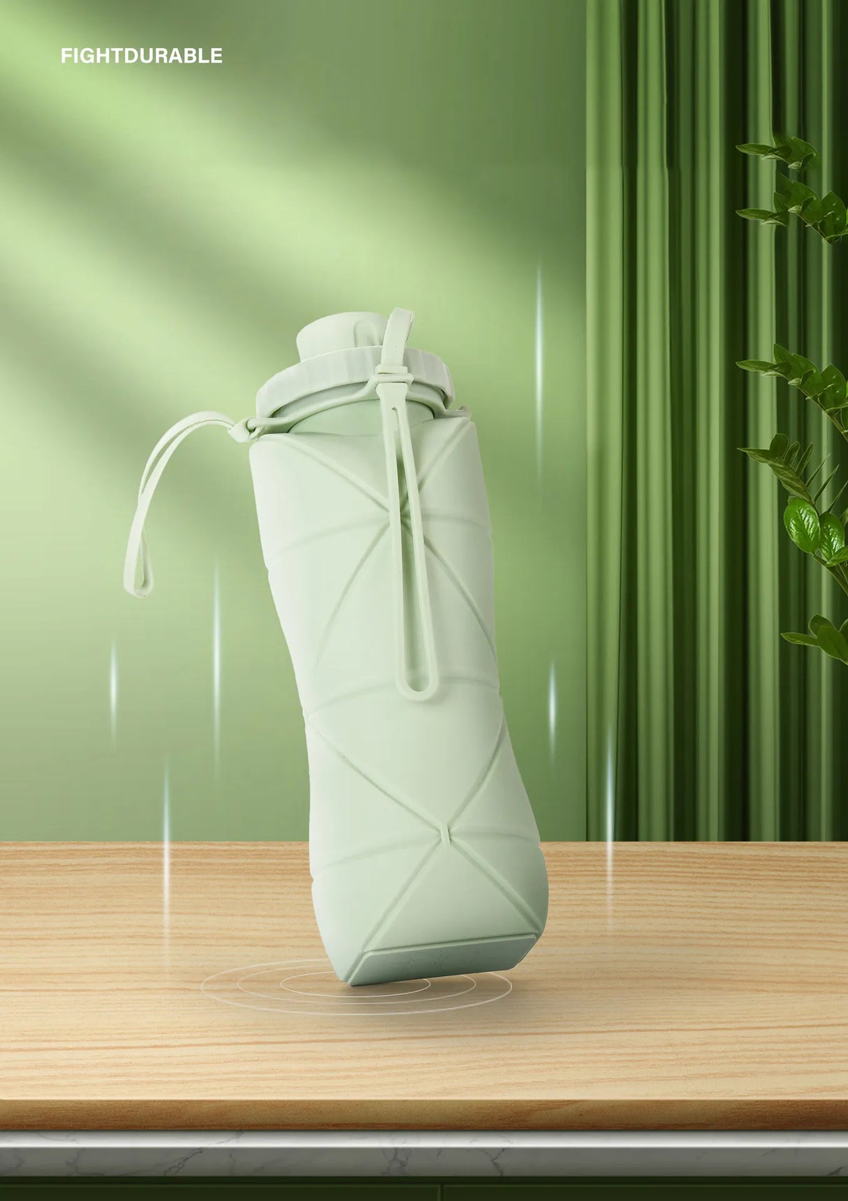 600ml Folding Silicone Sports Water Bottle.