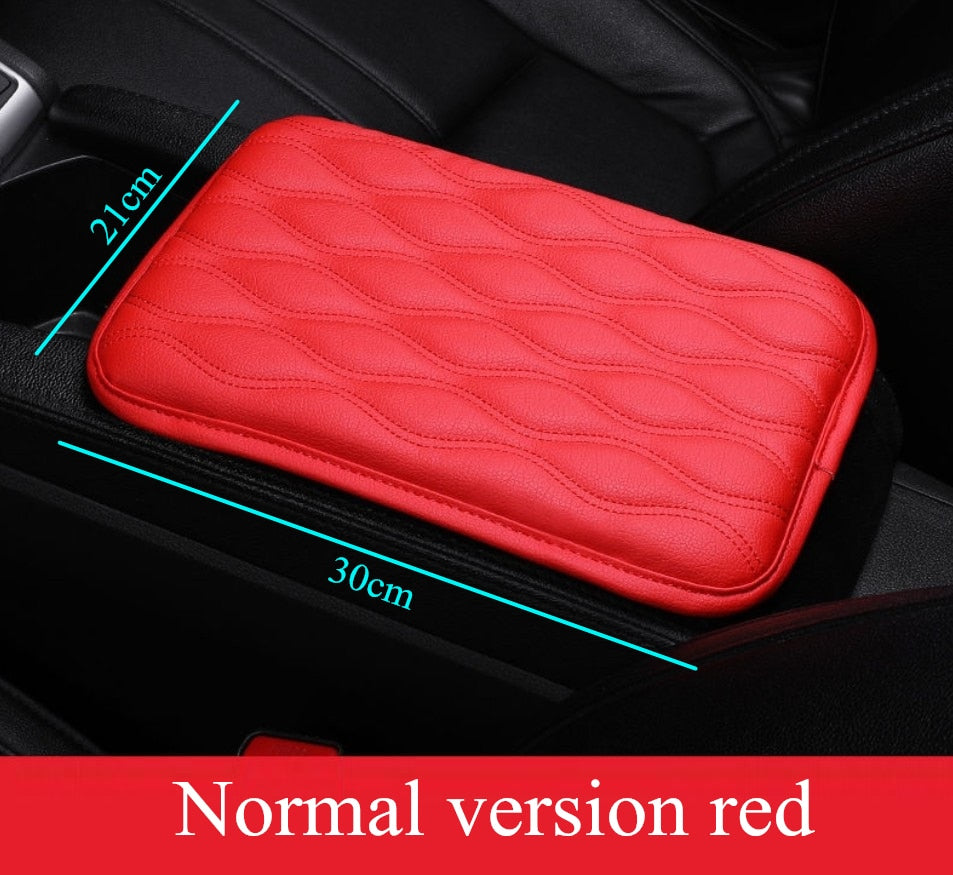 Leather Console Arm Rest Protection Cushion With Wave Embroidery For Your Car.