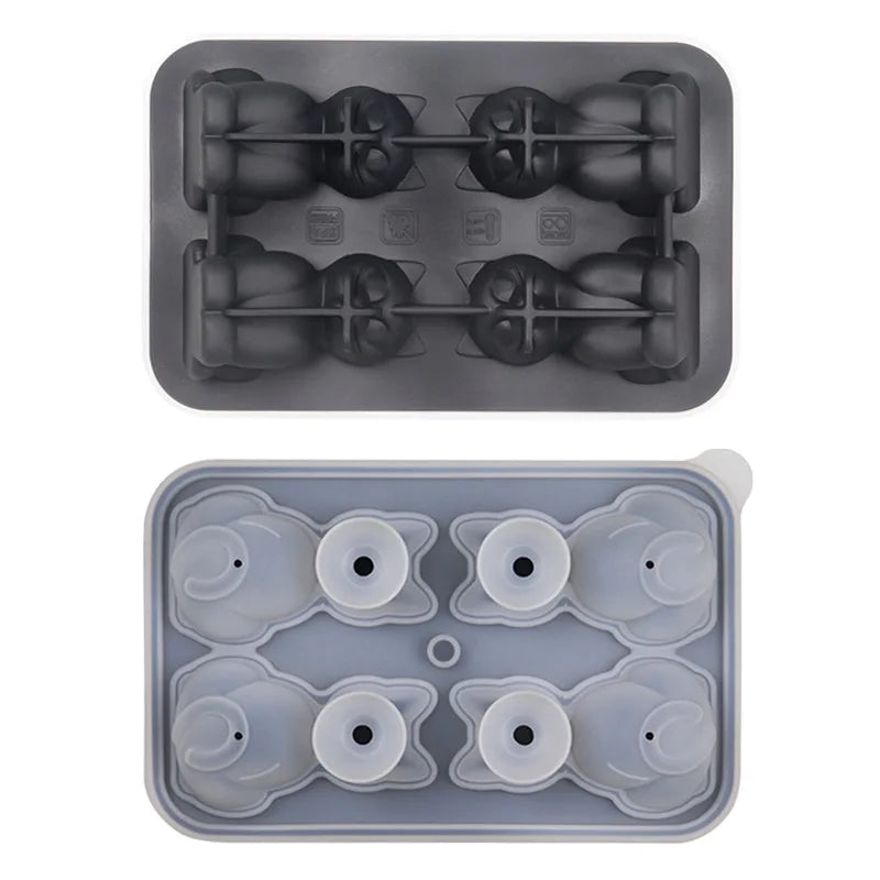 Silicone 3D Cute Cat Ice Cube Molds Makes 4