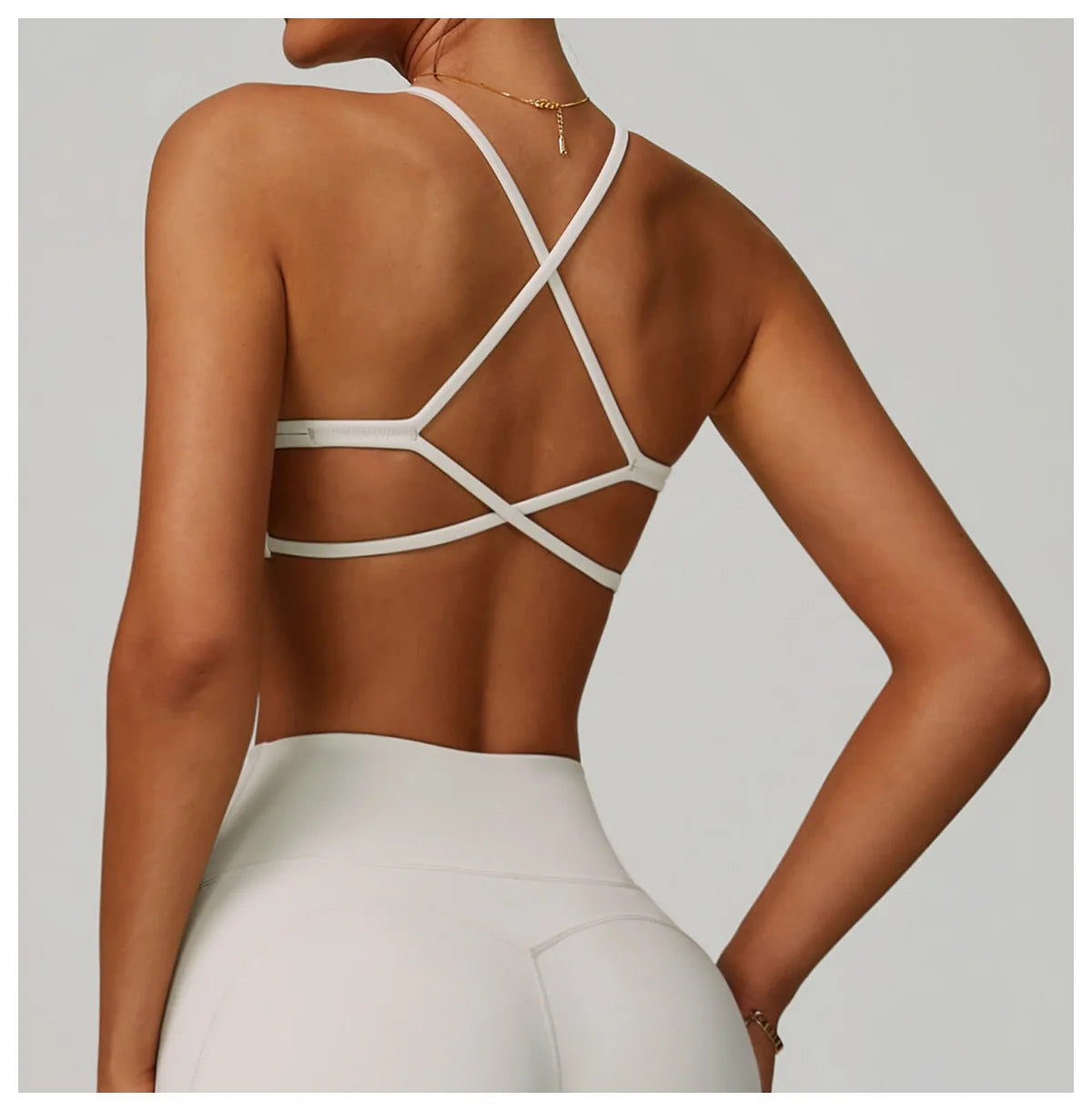 Women's Anti-Sweat Push Up Cross Shoulder Sports Bra