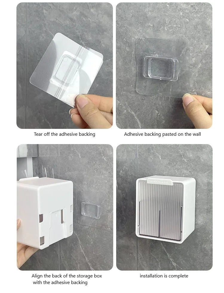 Wall Mounted Qtip Cotton Ball Floss Canisters With Lids