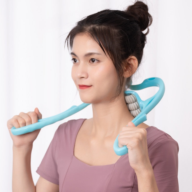 Hands Free Plastic Pressure Point Neck Massage Rollers.
