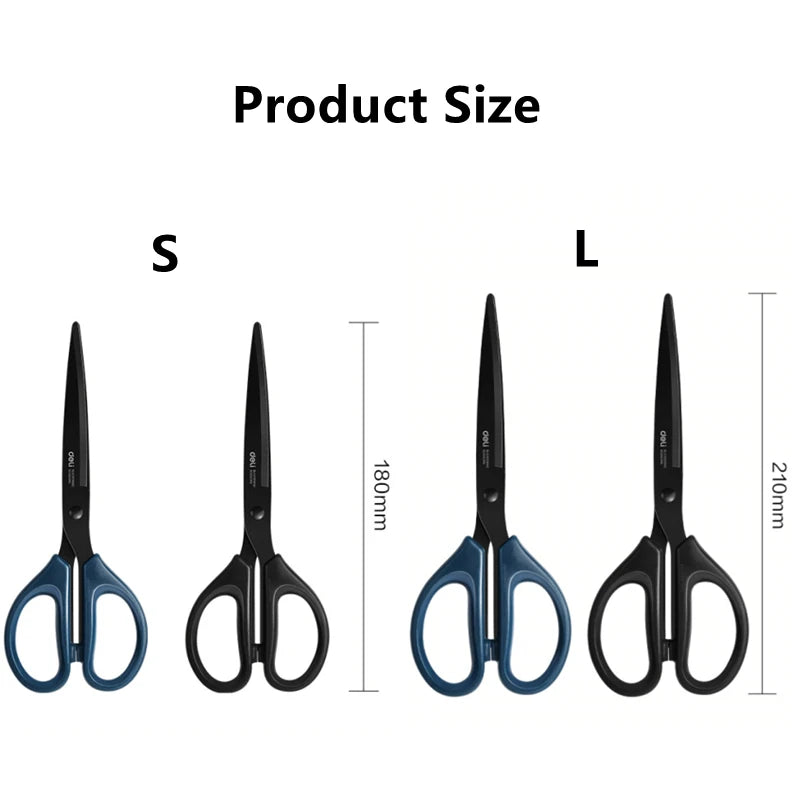 DELI Stainless Steel180mm Heavy Duty Scissors With Black Blade