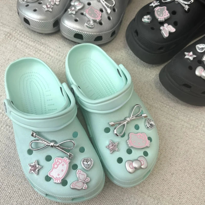 Silver Hello Kitty Charms Shoe Accessories