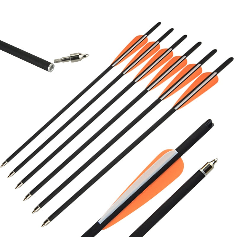 12pcs Archery Carbon Arrow 16/17/18/20/22inch Crossbow Bolts Diameter 8.8mm Arrows for Outdoor Shooting.