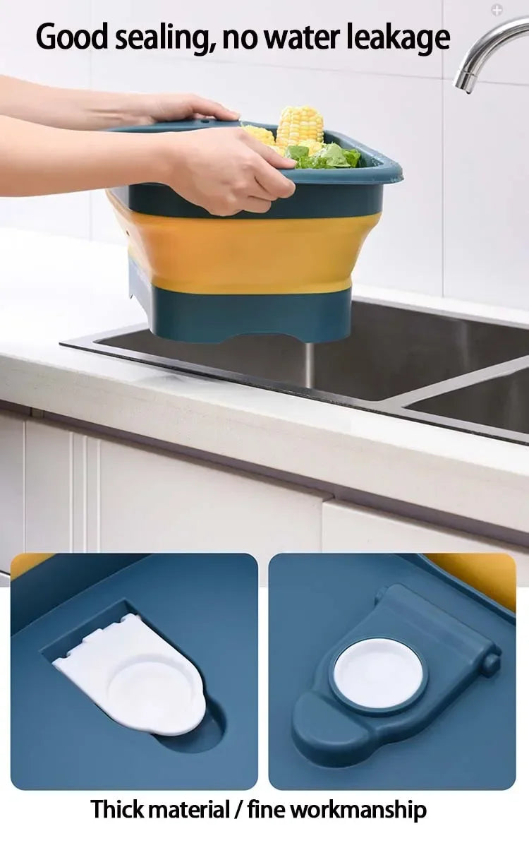 Silicone Foldable Strainer For Fruit Or Vegetables With Strainer