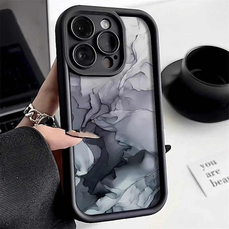 Marble Silicone Case For iPhone 15 16 17 Pro Max