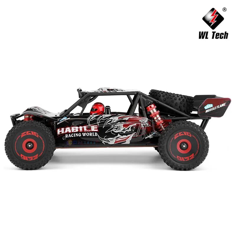 WLtoys -WL Off-Road Remote RC Racing Car 124016 V8 V2 1/12 4WD High Speed Brushless Motor.